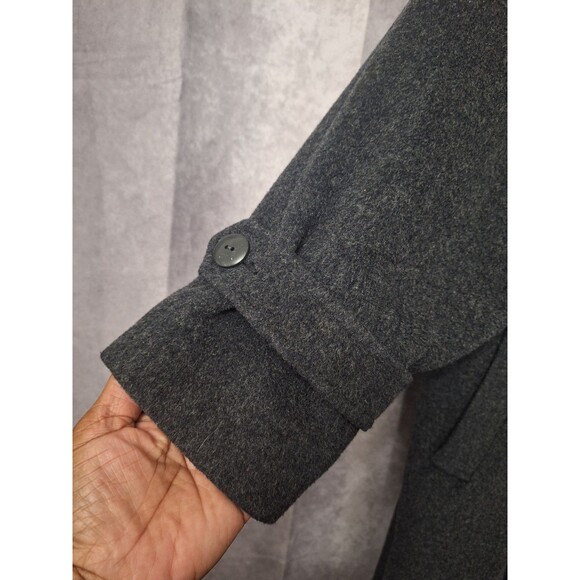 Vintage Braetan Wool Blend Long Coat Womens Sz 11/12 Gray One Button Made In USA - Picture 13 of 16